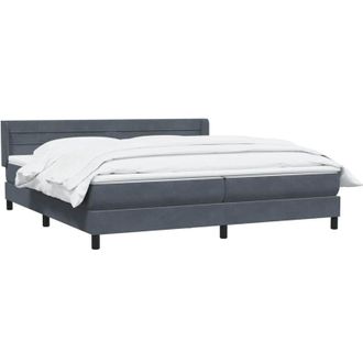 vidaXL Cama Box Spring Con Colch&oacute;n Terciopelo Gris Oscuro 180x220 Cm Vidaxl