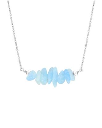 Rina Limor Silver 0.98 Ct. Tw. Aquamarine Bead Necklace