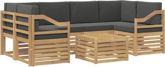 vidaXL Conjunto De Sof&aacute;s De Exterior 7 Uds. Blanco Y Antracita Vidaxl