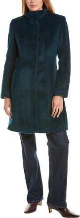 Sofiacashmere Stand Collar Wool & Alpaca-Blend Coat