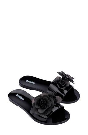 Melissa Babe Petals Slide Sandal in Black at Nordstrom, Size 10
