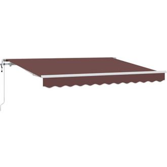 vidaXL Toldo Retr&aacute;ctil Marr&oacute;n 350 X 200 Cm Poli&eacute;ster, Aluminio Vidaxl