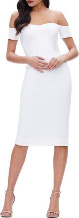 Dress The Population Bailey Off the Shoulder Body-Con Dress in Off White at Nordstrom, Size Xx-Large