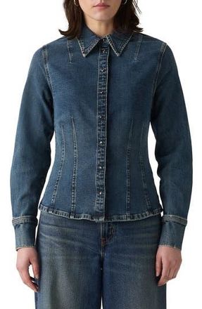 Levi's Shaped Long Sleeve Stretch Denim Shirt in Dolly Pardon Me at Nordstrom Rack, Size X-Small