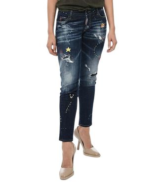 Dsquared2 Blue Skinny Mid Rise Jeans