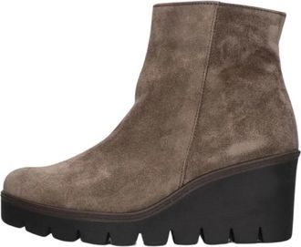 Gabor Taupe Su&egrave;de Sleehak Enkellaarsjes - Dames - Sleehakken - Bruin - 37 EU - Su&egrave;de - Schoenen