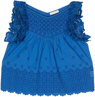 Ulla Johnson Leona ruffled blouse - women - Cotton - 8 - Blue