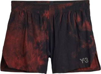 Yohji Yamamoto AOP tie-dye pattern running shorts - men - Nylon/Elastane - S - Orange