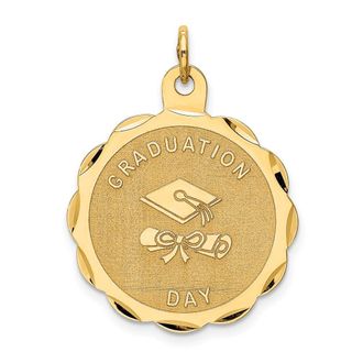 Diamond2Deal 14k Yellow Gold GRADUATION DAY with Diploma Charm