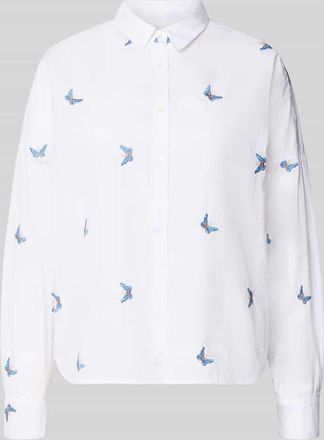 0039 Italy 0039 Italy Regular Fit Bluse mit Stitchings Modell LUCY in Weiss, Gr&ouml;&szlig;e XXL