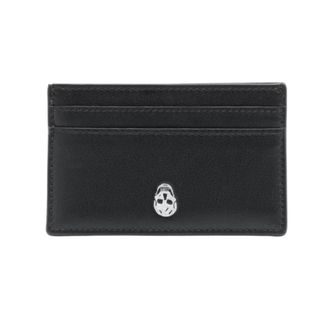 Alexander McQueen Alexander McQueen, Wallets & Cardholders, male, Black, Size: ONE SIZE Black Logo Print Card Slots Bag