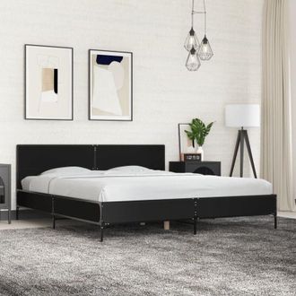 vidaXL Vidaxl - Giroletto Nero 180x200 cm in Legno Multistrato e Metallo