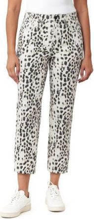 Kensie High Rise Slim Straight Crop Jean in Blurred Leopard at Nordstrom Rack, Size 10