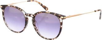 Longchamp Ovale Acetaat Zonnebril met Metalen Brillenpoten - Dames - Zonnebrillen - Bruin - ONE Size - Accessoires