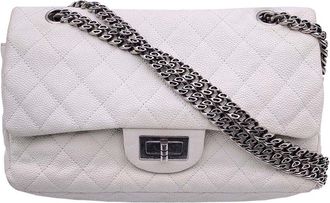 Chanel White Leather Shoulder Bag 2.55 (Authentic Pre-Loved)
