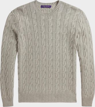 Ralph Lauren Purple Label Men & apos;s Cable-Knit Cashmere Crewneck Sweater