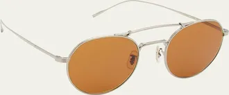Oliver Peoples Reymont Titanium Double-Bridge Round Sunglasses