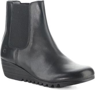 FLY London Orfu Wedge Chelsea Boot in 000 Black at Nordstrom, Size 40