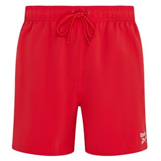 Reebok Badeshorts REEBOK Yale, Herren, Gr. XL, N-Gr, rot (vector rot), Microfaser, Polyester, clean, unifarben, Badehosen Badeshorts, mit Kordelzug und elast