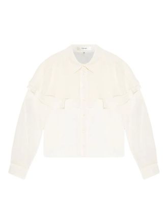 Frame Denim ruffled long-sleeve shirt - Beige