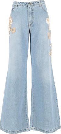 Ermanno Scervino Firenze Wide Jeans - Jeans - Mujer - Azul - 2XS