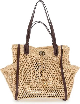Chlo&eacute; Tote Bag S906 With Iconic Leather Details Beige Women