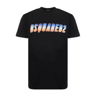 Dsquared2 Tops, Heren, Zwart, L, Katoen, Sparkle Logo Cool Fit Zwart T-Shirt