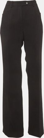 Moschino Couture Black Crepe Straight Leg Trousers