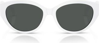 Versace 56mm Gradient Oval Sunglasses in White/Dark Grey at Nordstrom