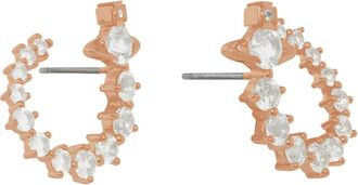 Vivienne Westwood Lydia Crystal-embellished orb Hoop Earrings - Pink - One Size