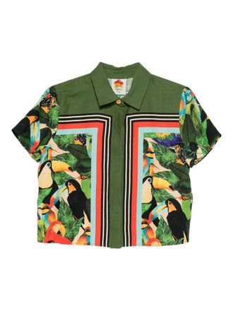 Farm Rio toucan-print short-sleeve shirt - Green