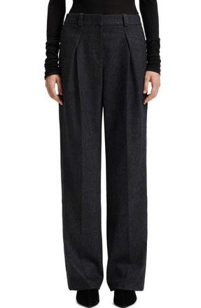 Boss Orange by Hugo Boss Taflong Pleat Wide Leg Pants in Dark Blue at Nordstrom, Size 2
