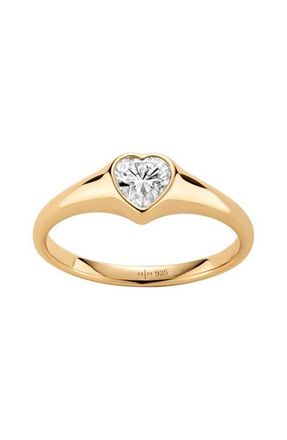 Made by Mary CZ Heart Signet Ring in Gold at Nordstrom, Size 10