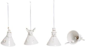 Global Interiors 3er-Set Weihnachts-Anhänger aus Keramik