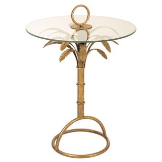 Wanderlust Deco Wanderlust Deco - Mesa De Metal Y Cristal Dorado 50x50x70.5