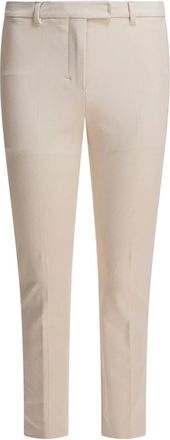 Max Mara Broeken, Dames, Beige, XS, Katoen, Witte Broek Stijlvolle Pasvorm Katoenmix