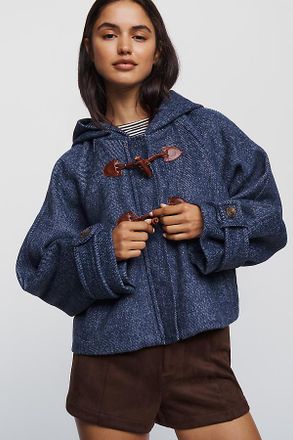 Maeve Wool Blend Toggle Hooded Jacket