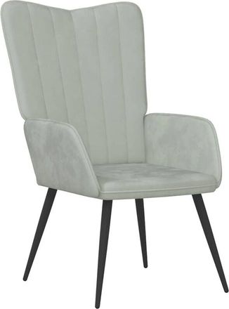 vidaXL Sillón de relax de terciopelo gris claro Vidaxl