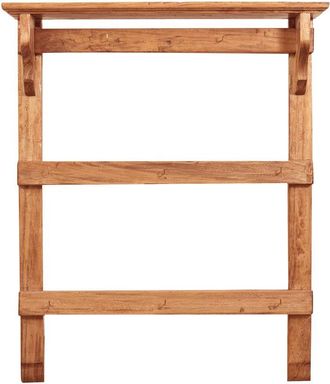 Biscottini International Biscottini - Cuelga cobre de madera maciza de tilo acabado con efecto nogal