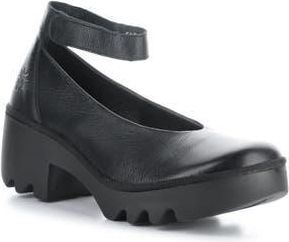 FLY London Tiry Ankle Strap Pump in 000 Black Mousse at Nordstrom Rack, Size 6-6.5Us / 37Eu