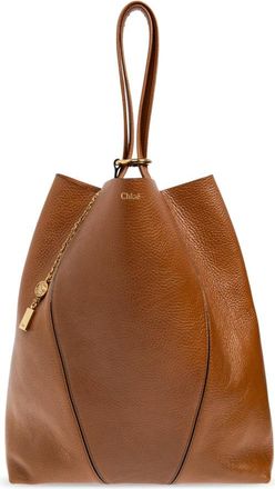 Chlo&eacute; Spin Large Shopper Tas - Dames - Shoppers - Bruin - ONE Size - Leer - Tassen