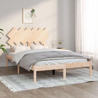 vidaXL Estructura Cama Doble Peque&ntilde;a Madera Maciza 135x190 Cm Vidaxl