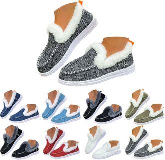 Generic Womens Winter Snow Boots with Plush Fur Thickened Trim Warmth Boots Outdoor Anti-Slip Comfortable Lightweight Walking Shoes for Ladies Slip on Shoes G