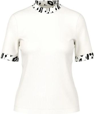 Marc Cain Overhemden, Dames, Wit, 2Xl, Katoen, T-shirt met Leo Manchet