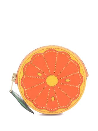 Herm&egrave;s 1994 Tutti Frutti round-zip coin purse - women - Calf Leather - One Size - Orange