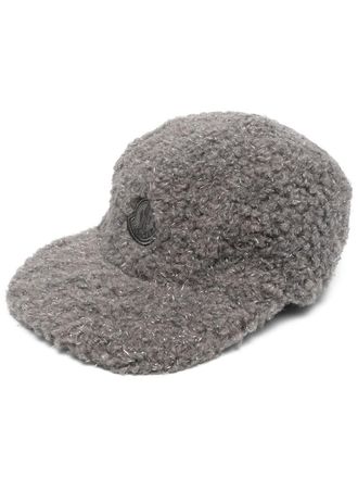 Moncler Cappello da baseball con applicazione - Grigio