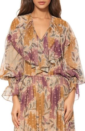 Alexia Admor Serelise Ruffle Top in Multi Paisley at Nordstrom, Size X-Small