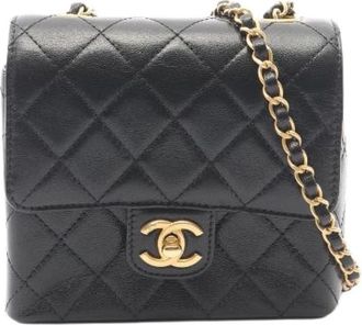 Chanel Pre-owned Matelasse Leren Schoudertas - Dames - Vintage Mini Tas - Zwart - ONE Size - Leer - Vintage