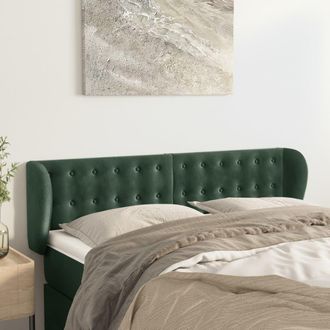 vidaXL Cabecero De Terciopelo Verde Oscuro 147x23x78/88 Cm Vidaxl