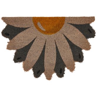 Beliani Felpudo Moderno De Interior 40 X 60 Cm Forma De Flor Reverso De Pvc Antideslizante Fibra De Coco Multicolor Hotaka
